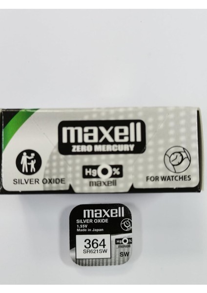 364 SR621SW Uhrenknopfzelle Gümüş Oksit 1 Paket x 10 Gümüş Oksit 1,55 V Made In Japan