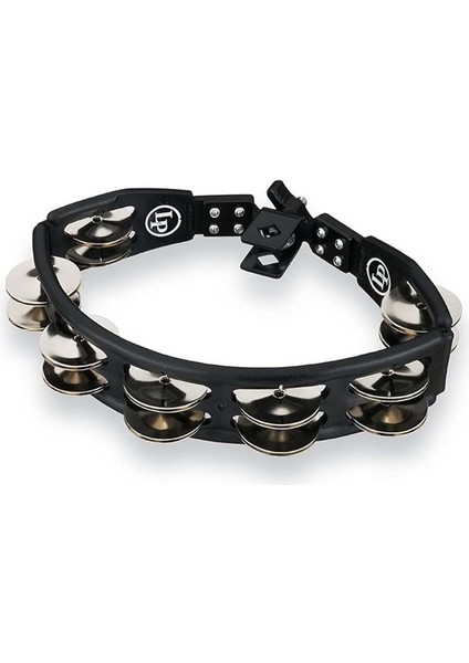 Latin Percussion Tambourin Cyclop Montierbar Black Stahlschellen Zweireihig LP160,BEYAZ