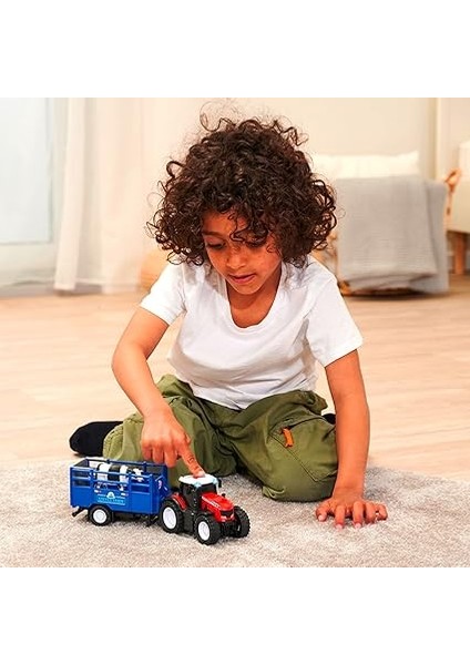 Toys 203734003, Massey Ferguson Taşıyıcı, Sesli ve Işıklı, Serbest Tekerlek, 1 Adet Hayvan Figürü, Hareketli Parçalar indirimleri