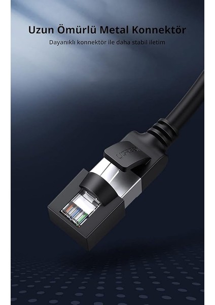 Cat6 Saf Bakır Metal Konnektör Ethernet Kablosu Siyah 1 Metre fiyatları