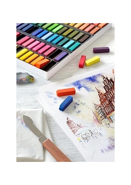 Creative Studio Mini Toz Pastel Boya, 24 Renk, Yarım Boy, Yüksek Pigment, Parlak Renkler, Fiksatif Uyumlu, Tebeşir Bazlı Soft Pastel modelleri