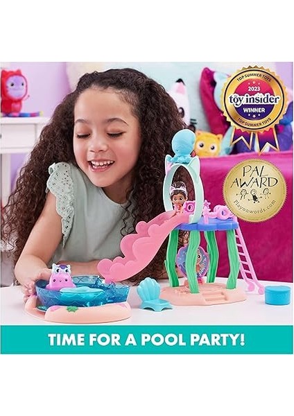 Dollhouse, Purrific Pool Party Oyun Seti, Gabby ve Renk Değiştirme Efektli, Denizkızı Kuyruklu Denizkızı Figürü ve Banyo Aksesuarları fiyatları