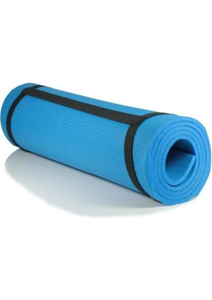 Mavi Renk Yoga Minderi ve Pilates Minderi Kamp Matı 5 mm Çok Renkli