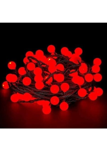 5m 28 Led Kırmızı Işık Siyah Kablo Fişli