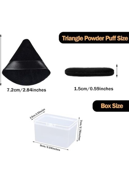 Xspring Pudra Pufu, 6 Parça Yüz Üçgen Makyaj Pufu, Yumuşak Yıkanabilir Velur Fondöten Pufu, Pudra ve Mineral Tozlar Için, Saklama Kutusu Hediyeli, Makyaj Aracı (Siyah) fiyatları