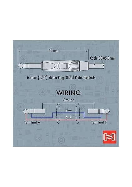 HSS-005 Rean 1/4" Trs - Rean 1/4" Trs Pro Dengeli Ara Bağlantı, 5 Metre indirimleri