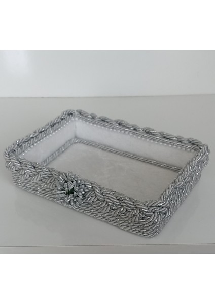 Gümüş Simli Ufak Örgü Sepet Organizer Havluluk Hediyelik Bohçalık Çeyizlik modelleri