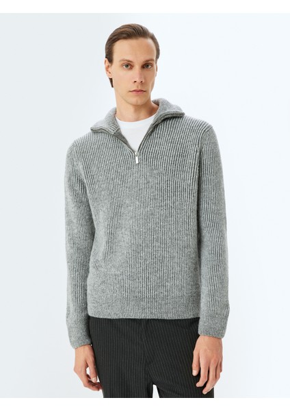 Yarım Fermuarlı Uzun Kollu Kışlık Triko Kazak modelleri