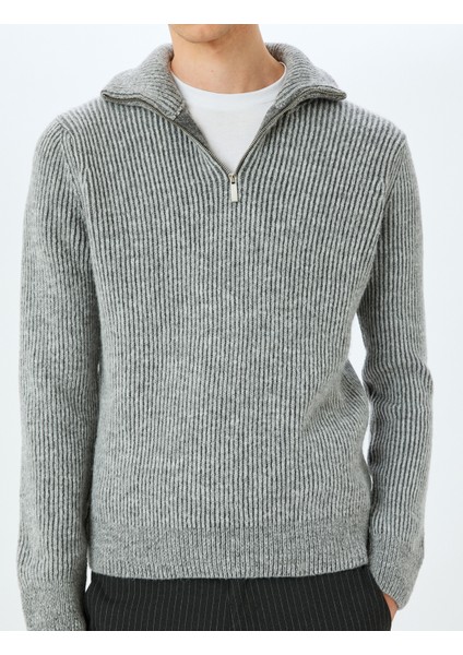 Yarım Fermuarlı Uzun Kollu Kışlık Triko Kazak indirimleri