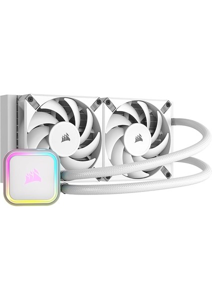 H100I Rgb Elite Sıvı Cpu Soğutucu - 240 mm Aıo - AF120 Elite Pwm Fan - Intel® Lga 1700, 1200, 2066, Amd® Am5 & Am4 Soket - Beyaz