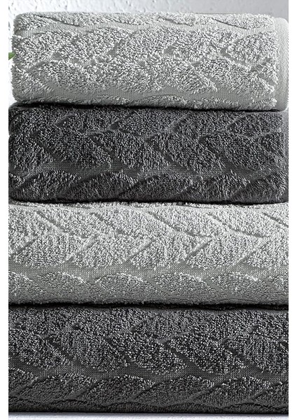 Home Sarmaşık Çift Renk Banyo Havlusu, 4'lü Paket 2 Parça (70X140),2 Parça (50X90) Yumuşak ve Emici, Kaliteli Günlük Kullanıma UYGUN%100 Pamuk Havlu (Antrasit-Gri) modelleri