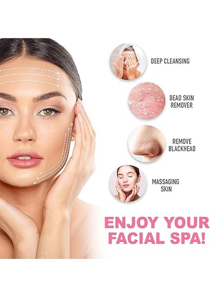 Elektrikli Yüz Temizleyici - 3 Eksfoliye Edici Fırça Başlığı, 3 Hız Seviyesi, LCD Ekran, Su Geçirmez, Şarj Edilebilir - Yüz Temizleyici (Beyaz) modelleri