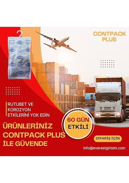 Rutubet Emici Şekil Askılı Contpack Plus Nem Alıcı Engelleyici Konteyner Kurutucu, 380 gr indirimleri