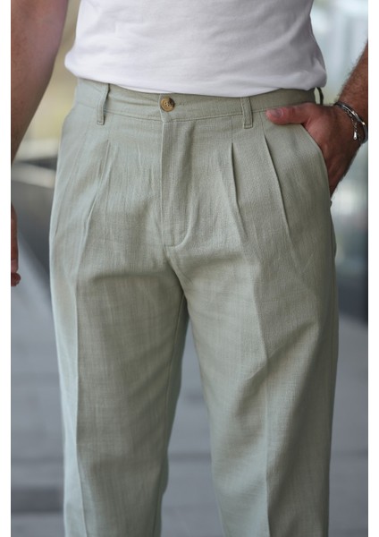 Yeni Sezon Baggy Keten Pantolon