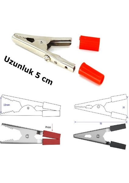 .qualıty. (10XADET) 1 Set Mini Maşa (Krokodıl) 50MM