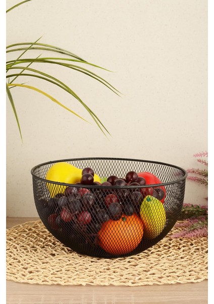 Aleyna Dekoratif Metal Sebze&meyvelik Ayaksız-Siyah