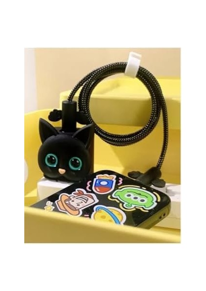 Psr Aksesuar Siyah Şarj Başlığı Şarj Kılıfı, Şarj Kablosu Örme Aparatı,kablo Koruyucu 18W/20W ile Uyumlu fiyatları