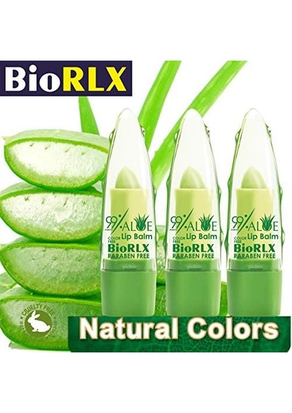 Biorlx 99% Purity Aloe Vera Color Free And Paraben Free Soothing Lip Balm Naturally Moisturize And Heal Damaging Wind, Harsh Sun, Weather Changes. It Repairs Dry, Cracked And Chapped Lips. fiyatları