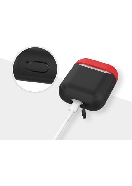 Airpods 1 & 2 Nesil Uyumlu Silikon Kılıf – Darbe Emici, Yumuşak Mat Doku, Kaymaz Yüzey, Yedek Kapak Hediyeli – Şarj Giriş Uyumlu Koruyucu Kılıf Siyah