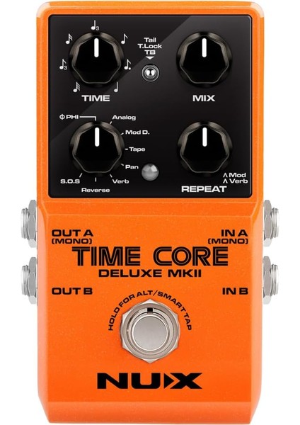 Time Core Deluxe Mkıı Gecikme Efekt Pedalı, 7 Tip Gecikme, 40 Saniye Stereo Cümle Looper