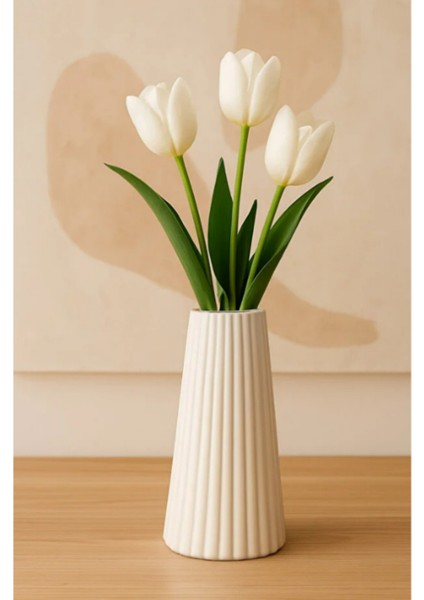 Bohem Tarz Büyük Boy Vazo Çizgili Iskandinav Vazo