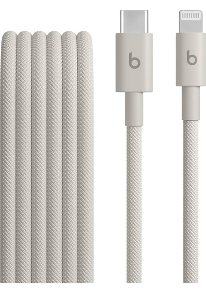 Usb-C&apos;den &apos;e Örgülü Kablo, Hızlı Şarj, Dayanıklı/dolanmayan, Girişli Aygıtları Için Uyumlu Şarj Kablosu (1,5 M) – Granit Beji