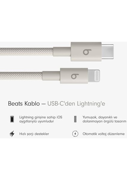 Usb-C&apos;den &apos;e Örgülü Kablo, Hızlı Şarj, Dayanıklı/dolanmayan, Girişli Aygıtları Için Uyumlu Şarj Kablosu (1,5 M) – Granit Beji modelleri