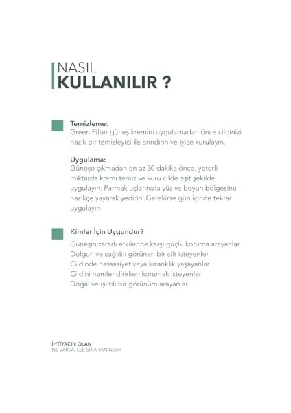 Lee Shia Cilt Dolgunlaştırıcı 50+ Spf Güneş Kremi - 75 ml (Cica, Hyalüronik Asit, Niasinamid) modelleri