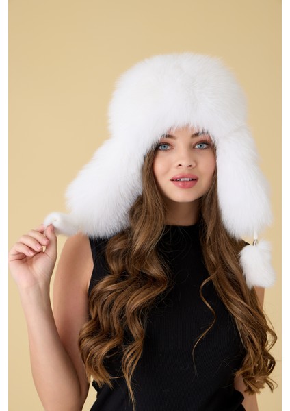 Hakiki Deri Gerçek Kürklü Kulaklıklı Kışlık Şapka