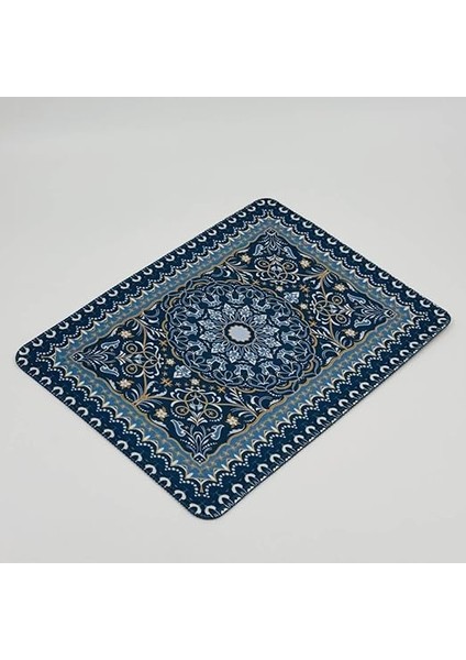 Halı Kilim Desenli Mousepad Renkli Kaymaz Kauçuk Taban 32X24CM Oyuncu/ofis Uyumlu (Mavi) fiyatları