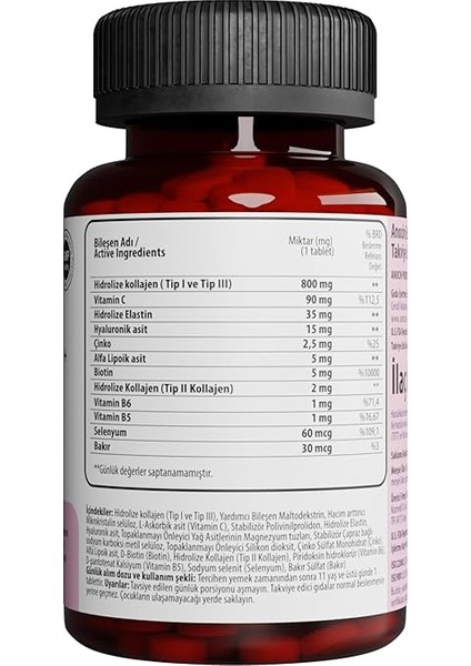Beauty Mix Collagen Tip I,ıı,ııı +Elastin,biotin,zinc, Vitamin C, Selenyum, Hyaluronic Acid, Kolajen modelleri