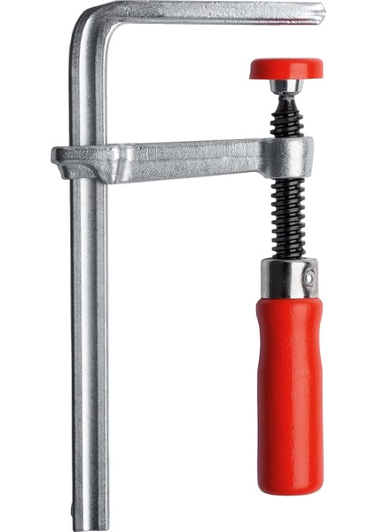 GTR16B6 Tüm Çelik Masa Kelepçesi 6 5/16 Inç Kapasite x 2 5/16 Inç Boğaz Derinliği ve 181 kg Sıkıştırma Kuvveti, Kırmızı/gümüş