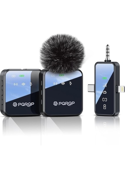 3 In 1 Mikrofon Iphone/android/kamera, Kablosuz Yaka Mikrofon, 328FT Iletim, 18H Pil Ömrü, Kayıt Röportaj Için Mini Mikrofon, Vlogs, Youtube, Tiktok