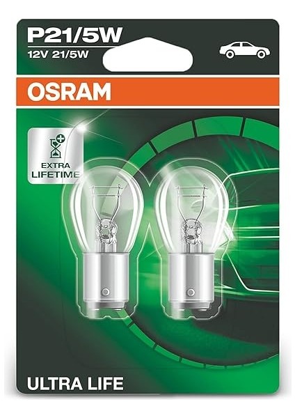 Ultra Life P21/5 W Halojen Sinyal Lambası, Stop Lambası, Arka Sis Lambası, 7528ULT-02B, 12 V Yolcu Otomobili, Çift Ampul (2 Birim) fırsatları