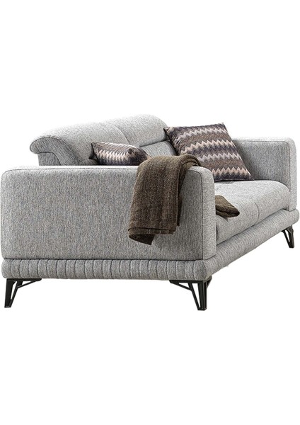 Hermes Üçlü Koltuk Açık Gri