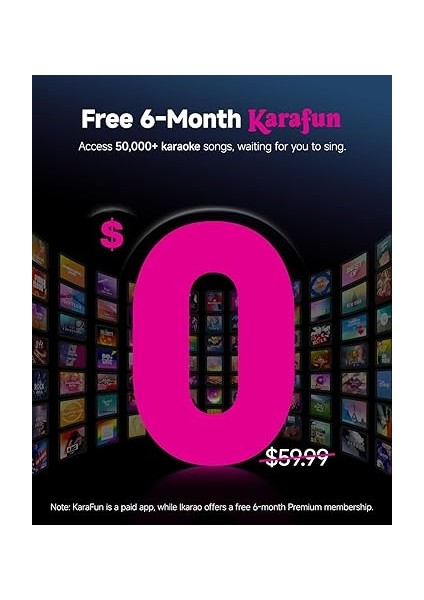 Yetişkinler Için Karaoke Makinesi, Şarkı Sözleri Ekranlı, 10.1 Inç Ekran, 280W, 2+2 Kanal, 2 Kablosuz Mikrofon, Autotune Eq, Kendinden Şarjlı, Karafun Prime ile Taşınabilir Ev Karaoke Sistemi fırsatları