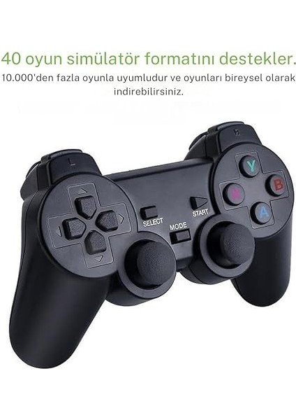 4K Ultra Hd Game Stick Lite, Retro Atari Video Oyunlu Gaming Oyun Konsolu, 2.4g Kablosuz Çift Kollu Gamepad fırsatları