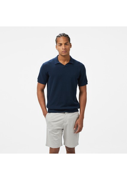 Erkek Lacivert Kısa Kollu Triko