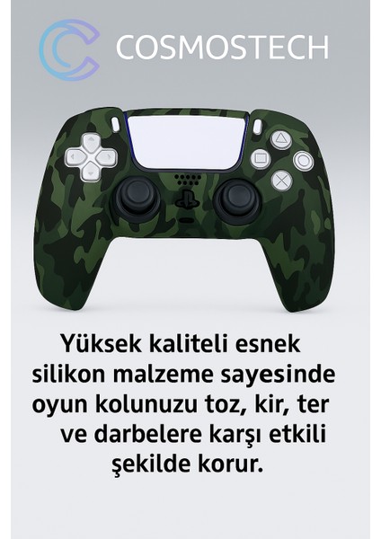 Ps5 Dualsense Joystick Koruyucu Silikon Kılıf Army Yeşil – Yüksek Kaliteli, Esnek, Army Yeşil Desenli Kaplama fiyatları