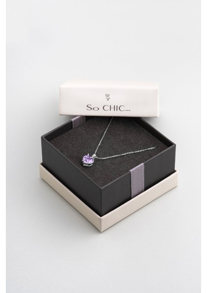 Kalp Gümüş Kolye 18 Ayar Beyaz Altın Kaplama Zirkon Taşlı 45 cm Kadınlar İçin indirimleri