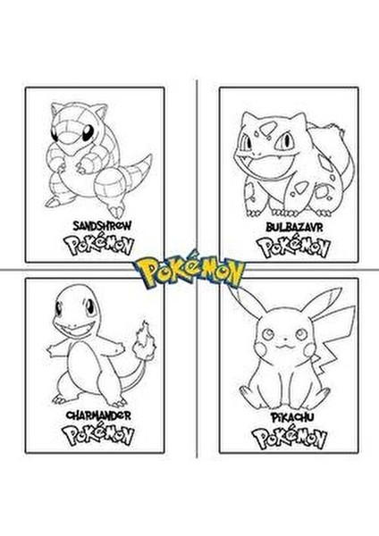 Pokemon Boyama Kitabı 16 Sayfa Pikachu Temalı 27x19 cm Doğum Günü Hediyesi fırsatları