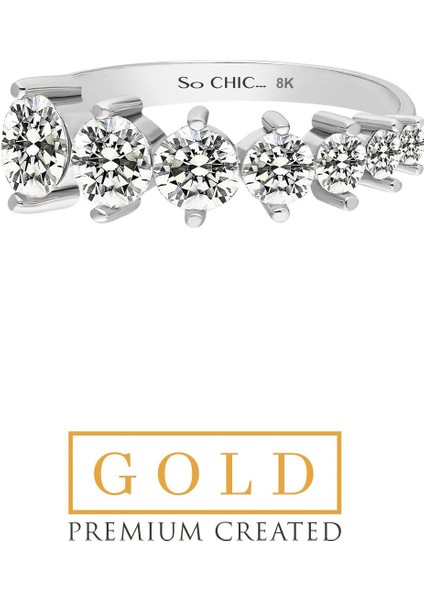 Beyaz Altın Sertifikalı Premium Created 1.33 ct Effect Taşlı Yüzük fiyatları