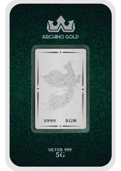 Bilgeliğin ve Özgürlüğün Simgesi Olan Homa Kuşu Temalı Hediyelik 5 Gram 999 Ayar Gümüş KÜLÇESI-730