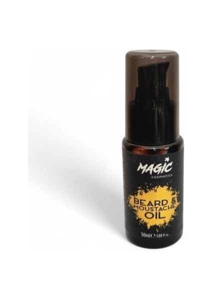 Magic Cosmetics Sakal ve Bıyık Bakım Yağı 50 ml – Besleyici & Parlaklık Veren Formül – Güçlendirici ve Nemlendirici Serum – Yumuşatır ve Sağlıklı Görünüm Sağlar – Beard Oil Tüm Sakal Tipleri