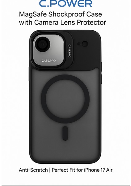 iPhone 17 Air Kılıfı, Yüksek Kalite– Kamera Lens Koruyucu Dahil, Magsafe Uyumlu Darbe Dayanaklı, Şeffaf Kap 3 Renk (Siyah, Mavi, Gri)