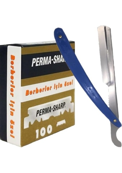 Berber Jileti 100'LÜ Paket, 1 Adet Ali Bıyıklı Ustura, Tıraş Seti