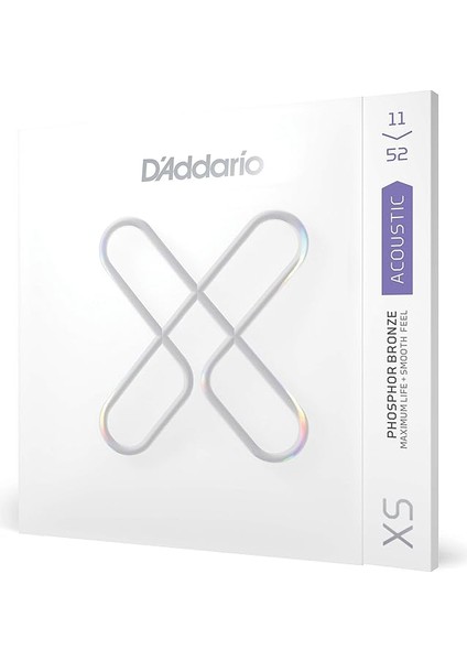 Gitar Telleri - Xs Fosfor Bronz Kaplamalı Akustik Gitar Telleri - XSAPB1152 - Tuning Stabilitesi ile Daha Fazla Kopma Mukavemeti - 6 Telli Gitar Için - 11-52 Özel Işık