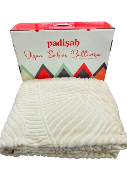 Padişah Emboss Tek Kişilik Battaniye Bej
