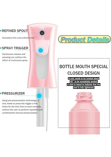 Bolivia's Saç Spreyi Şişesi, 300ML Yüksek Basınçlı Ince Sis Püskürtme, Profesyonel Saç Bakımı ve Bitki Sulama Için Doldurulabilir Plastik Sprey Şişesi, Seyahat Dostu Tasarım