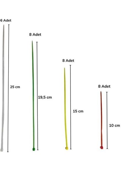 Buffer® 30 Parça Plastik Kablo Kelepçe Seti Kablo Düzenleyici Bağlama Bantları indirimleri